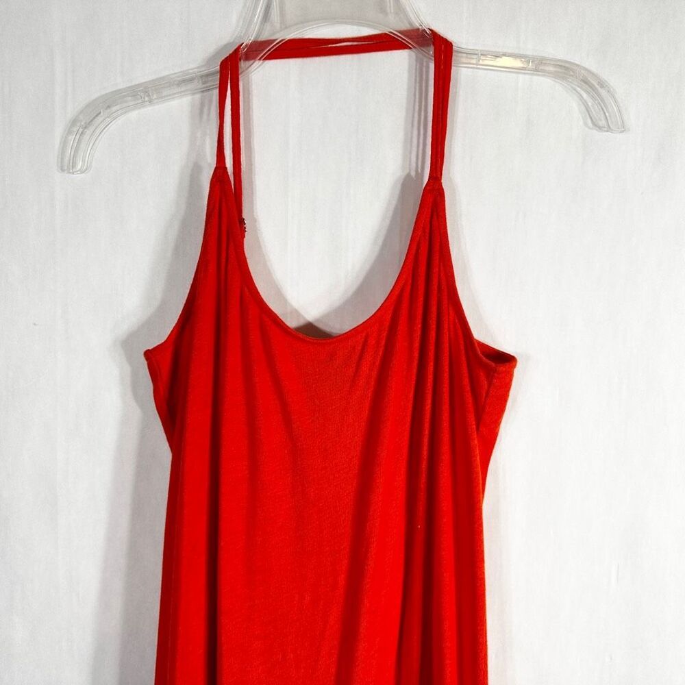 J Crew Medium Dress Strappy‎ Knit Midi Vibrant Orange Spaghetti Strap Sun 107 - Picture 7 of 16